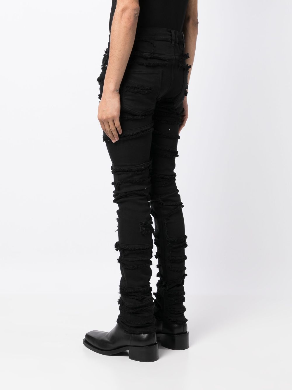 distressed frayed skinny jeans