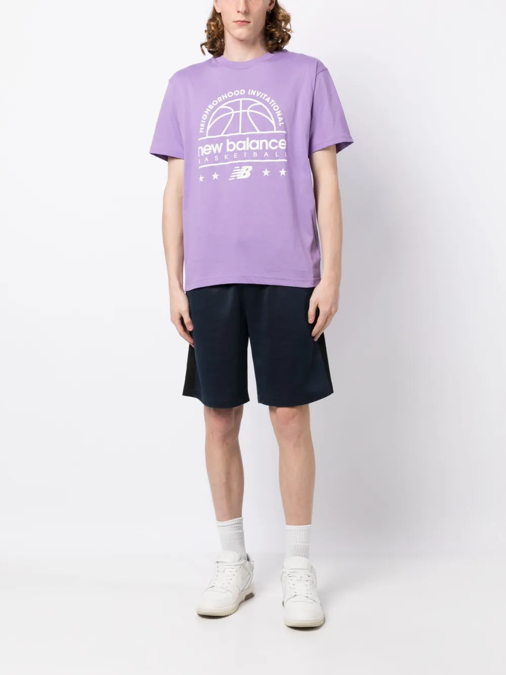 New Balance T-shirt met logoprint - Paars