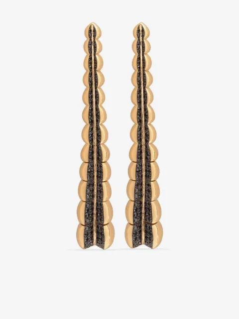 Gaelle Khouri 18kt yellow gold Divergence diamond earrings
