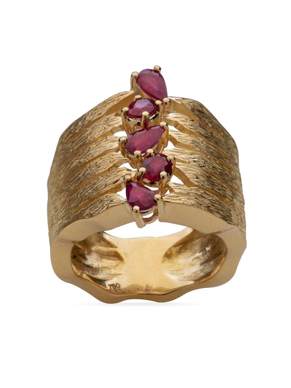 Image 1 of Gaelle Khouri 18kt yellow gold Côte a Côte ruby ring