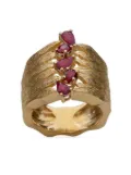 Gaelle Khouri 18kt yellow gold Côte a Côte ruby ring