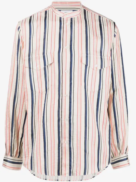 Bally long-sleeve striped silk shirt