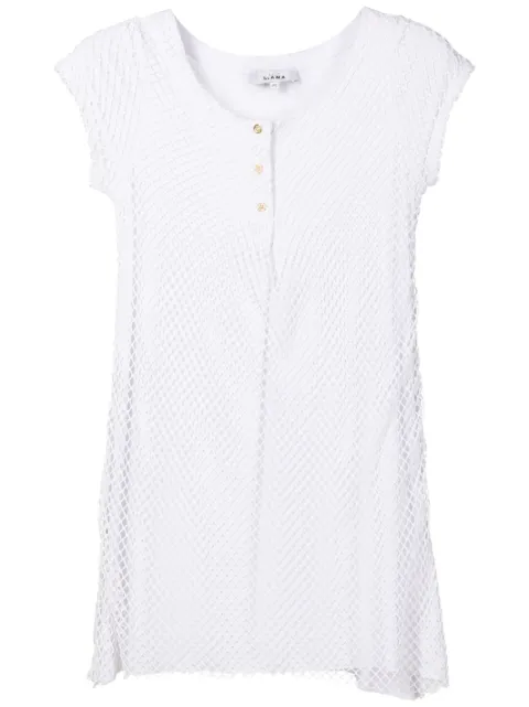 Amir Slama fisherman knit-overlay mini dress 
