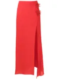 Amir Slama floral-appliqué maxi skirt - Red