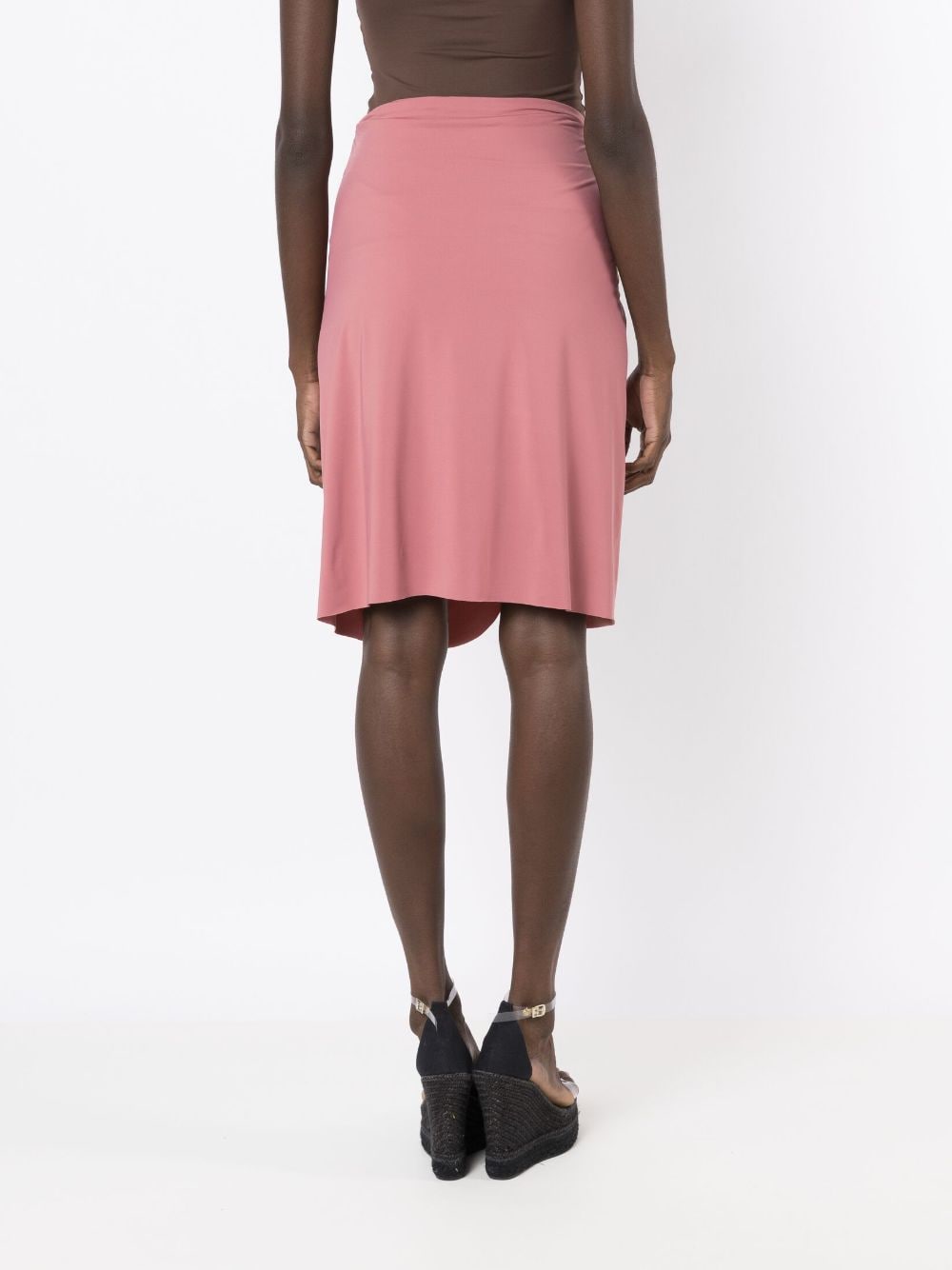 Shop Amir Slama Asymmetric Gathered-detail Skirt In Rosa