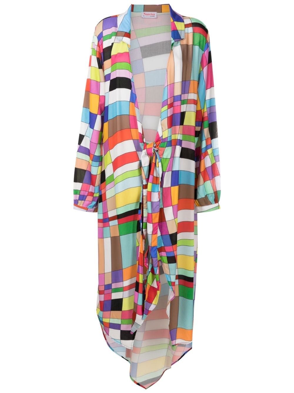 amir slama robe longue à imprimé géométrique - multicolore