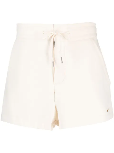 Nike embroidered-logo drawstring cotton shorts