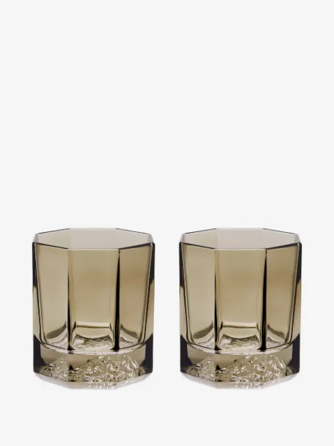 Versace octagonal crystal glasses (set of two)