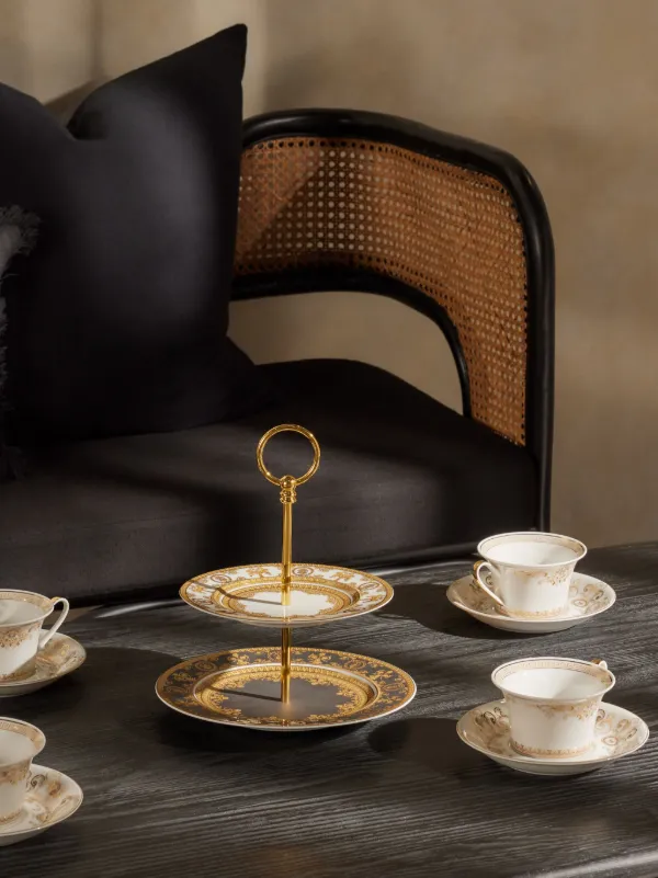 Versace x Rosenthal Medusa Gala Tea Cups And Saucers (set Of six