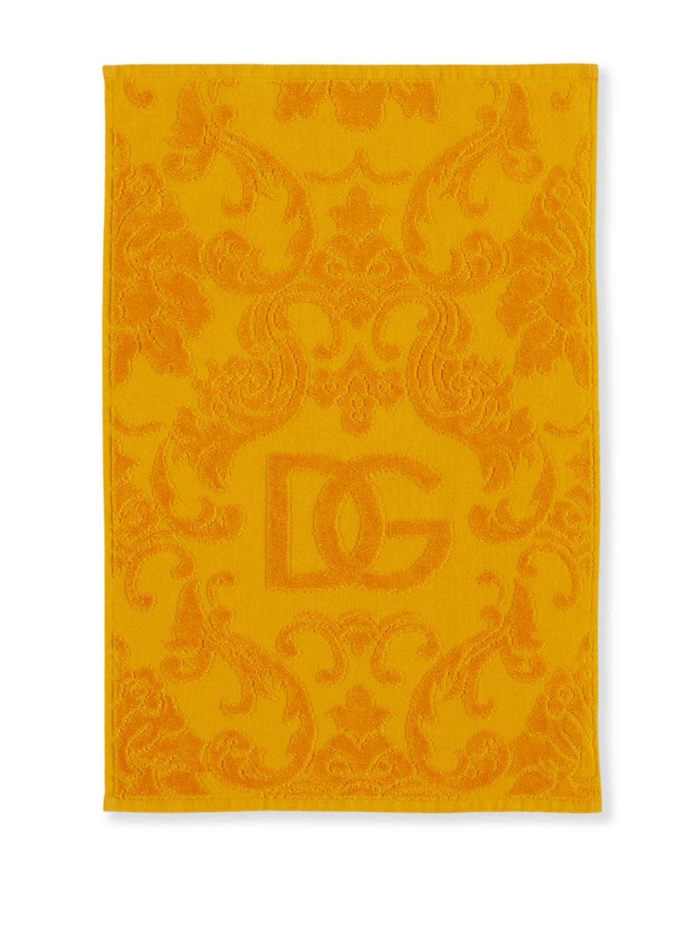 Shop Dolce & Gabbana Barocco Logo-jacquard Towel (set Of 5) In Orange