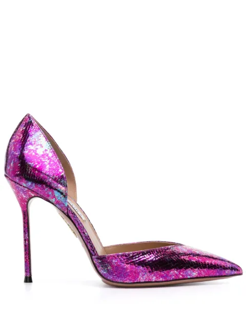 Aquazzura metallic-effect pointed-toe pumps
