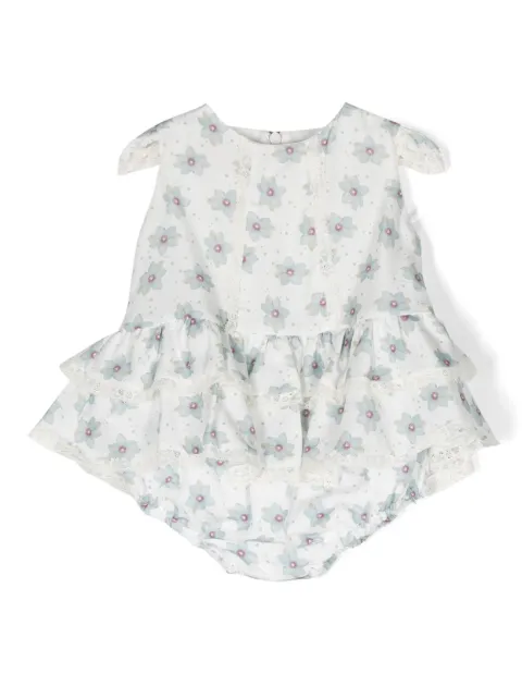 La Stupenderia Kurzes Strampler-Set mit Blumen
