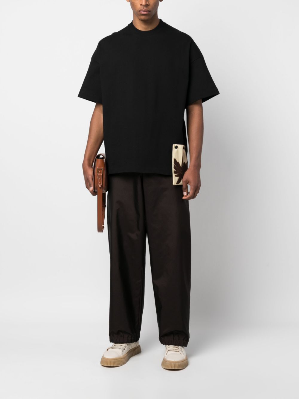 Shop Jil Sander Patch-detail Cotton T-shirt In Black