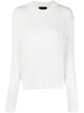 Peuterey long-sleeve cable-knit cotton jumper - White