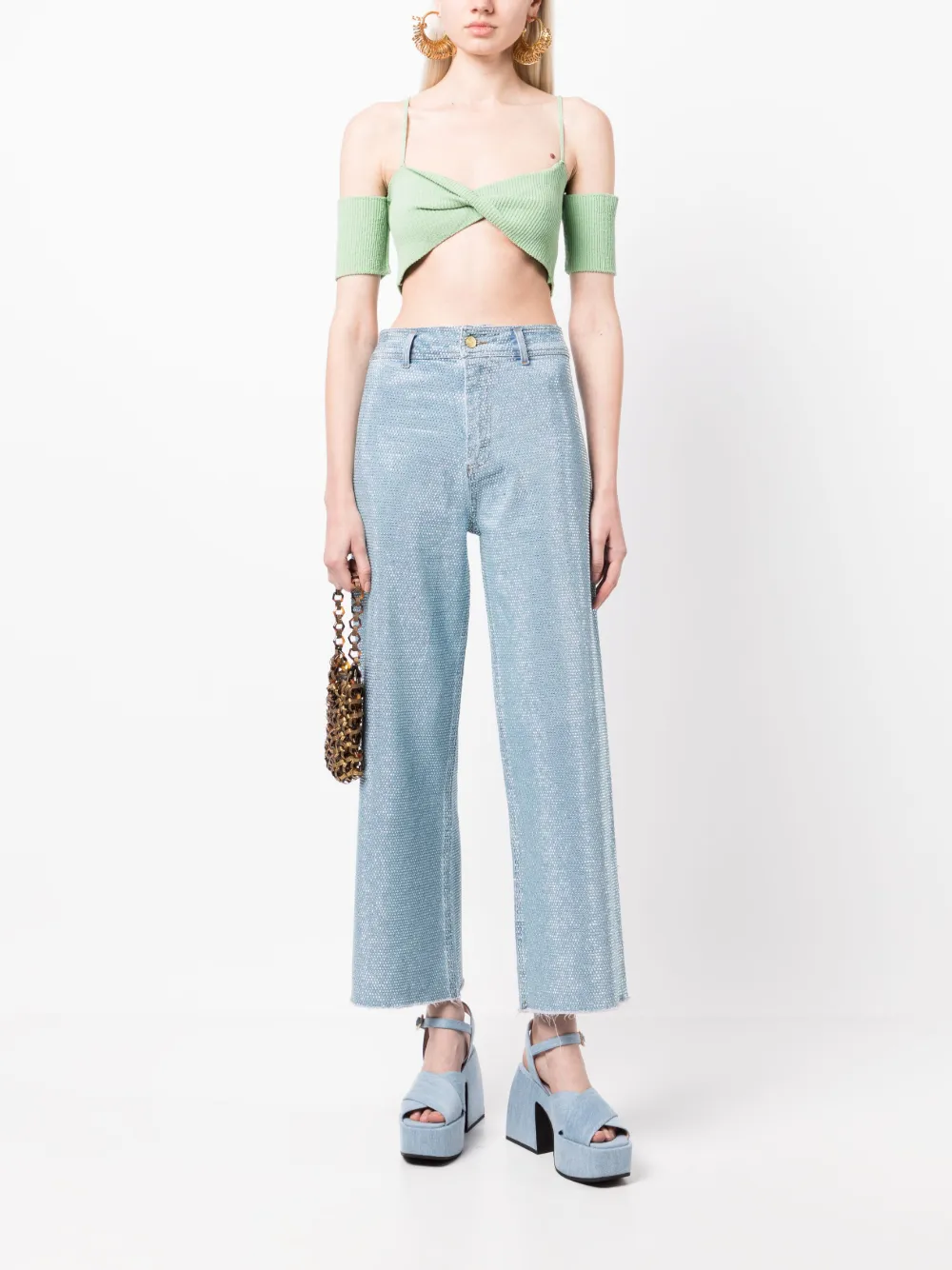 Cult Gaia High waist broek - Blauw
