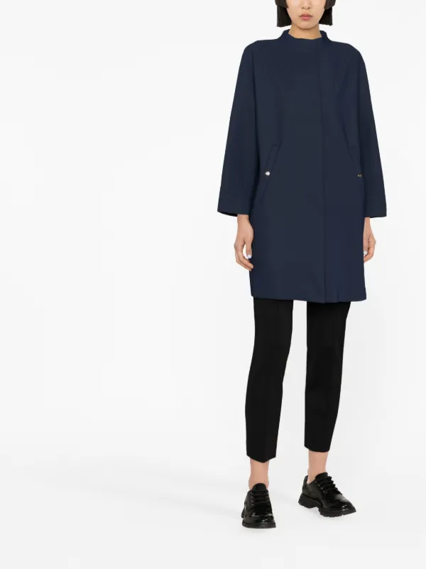 【送料&関税込】Herno Single-breasted Long-sleeved Coat Herno single-breasted long-sleeve Coat | Blue | FARFETCH
