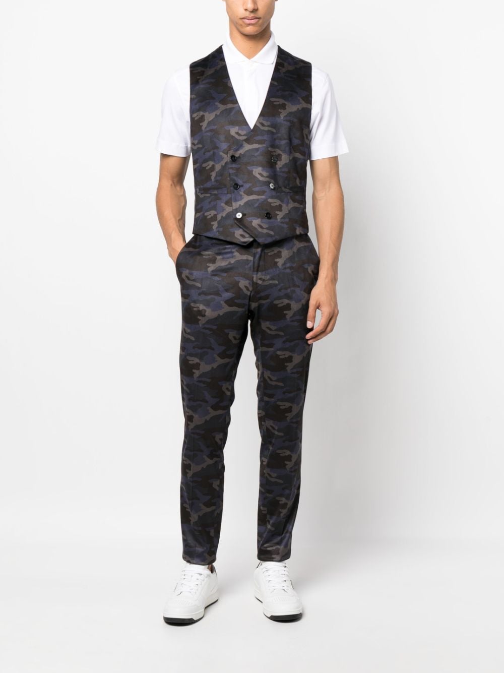 Karl Lagerfeld camouflage-pattern straight-leg trousers - Paars