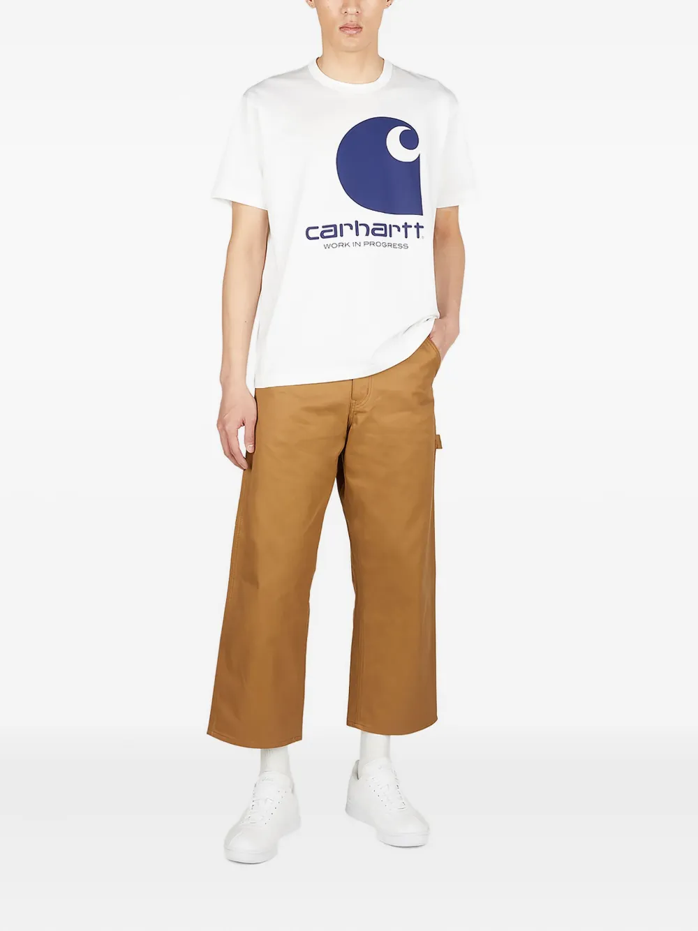 Junya Watanabe MAN x Junya Watanabe logo-print T-shirt Wit