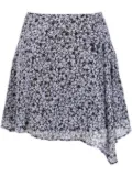 DKNY floral-print wrap skirt - Black