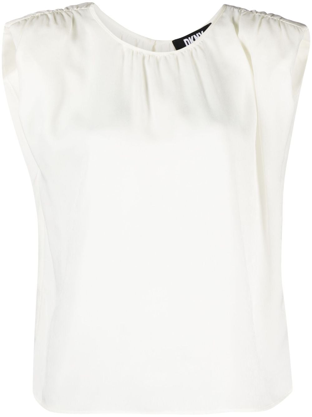 Dkny Shoulder-pads Sleeveless Blouse In White