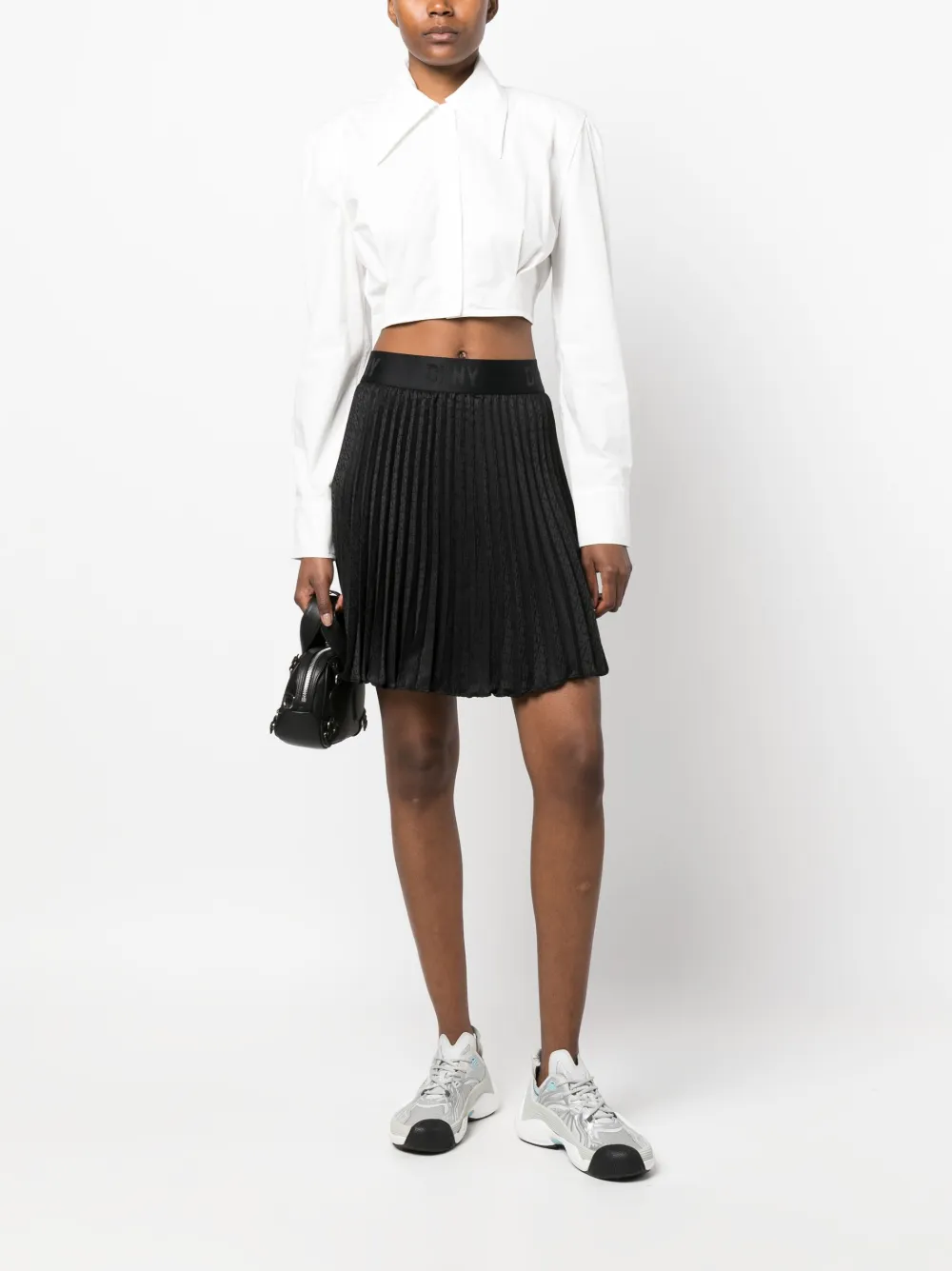DKNY Midi-plooirok - Zwart
