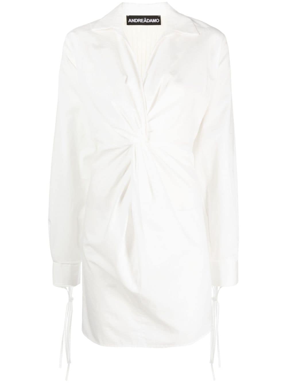 Andreädamo Long-sleeve Shirt Dress In White