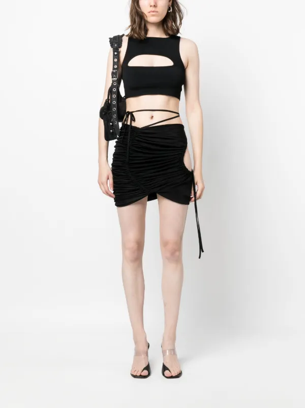 【関税込み】ANDREADAMO ベージュ カットアウト ミニスカート ANDREĀDAMO cut-out Detail Asymmetric Skirt | Black | FARFETCH GE