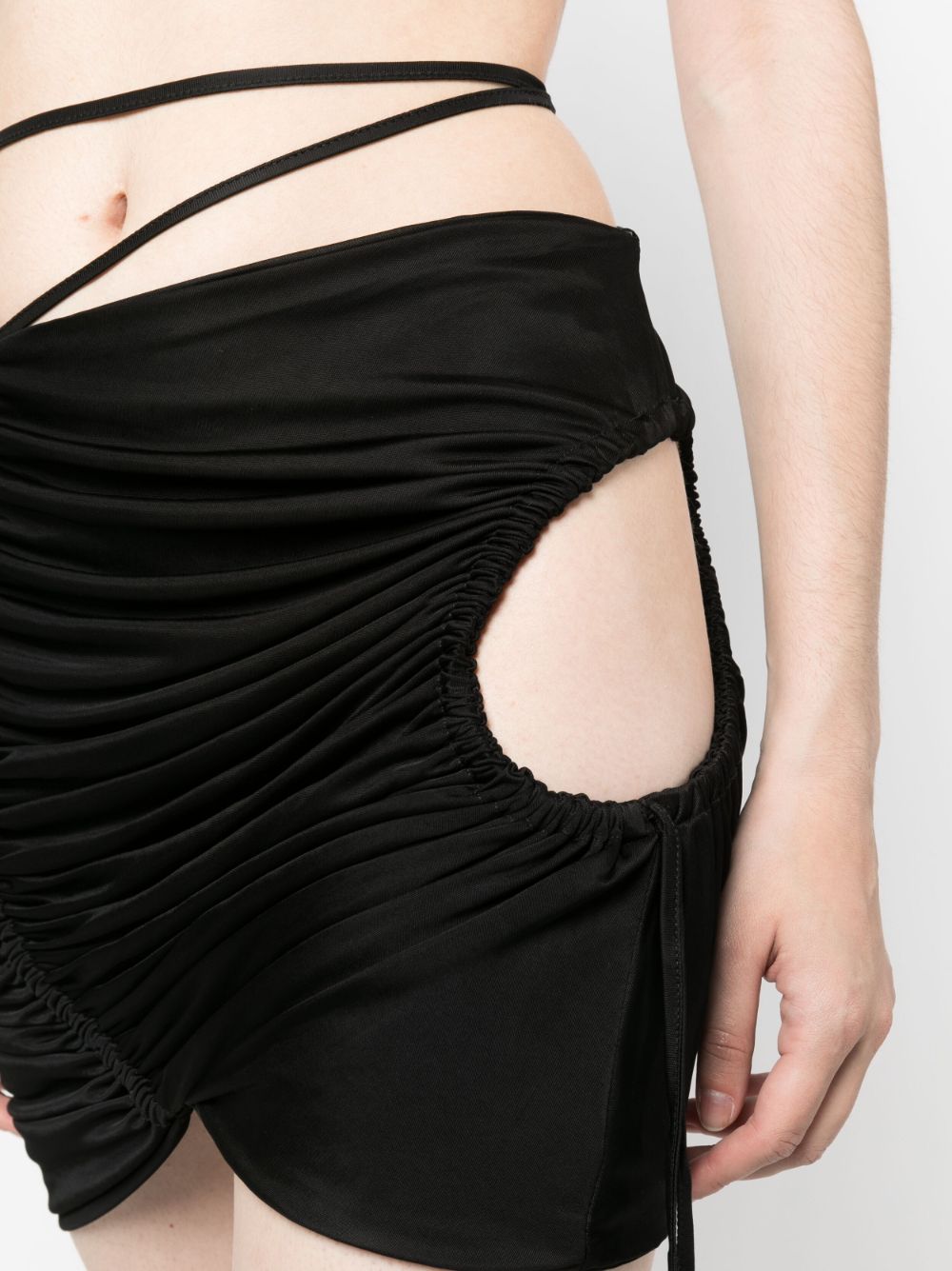 Shop Andreädamo Cut-out Detail Asymmetric Skirt In Black