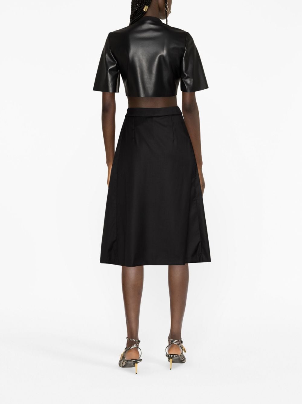 Shop Almaz Bardot A-line Wool Skirt In Black