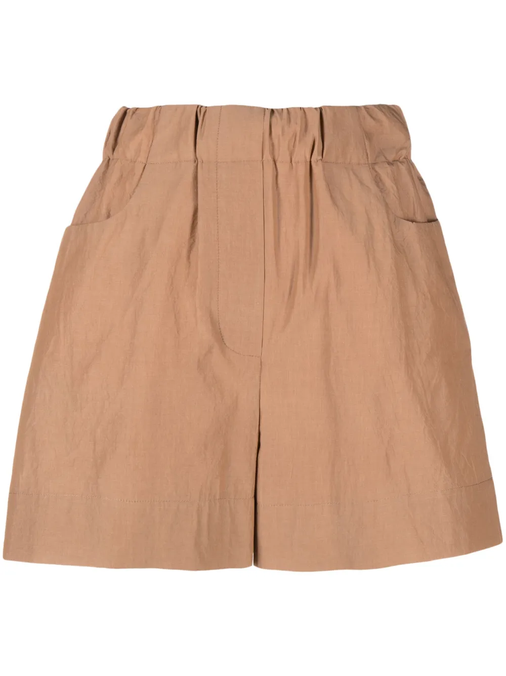 Alysi Elasticated-waist Cotton Shorts In Brown