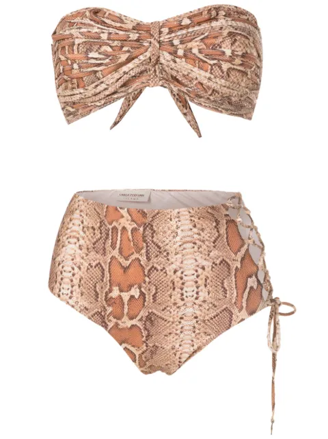 Amir Slama bikini con estampado de piel de serpiente