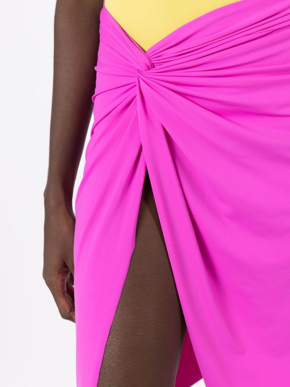 Shop Amir Slama Asymmetric Gathered-detail Skirt In Pink