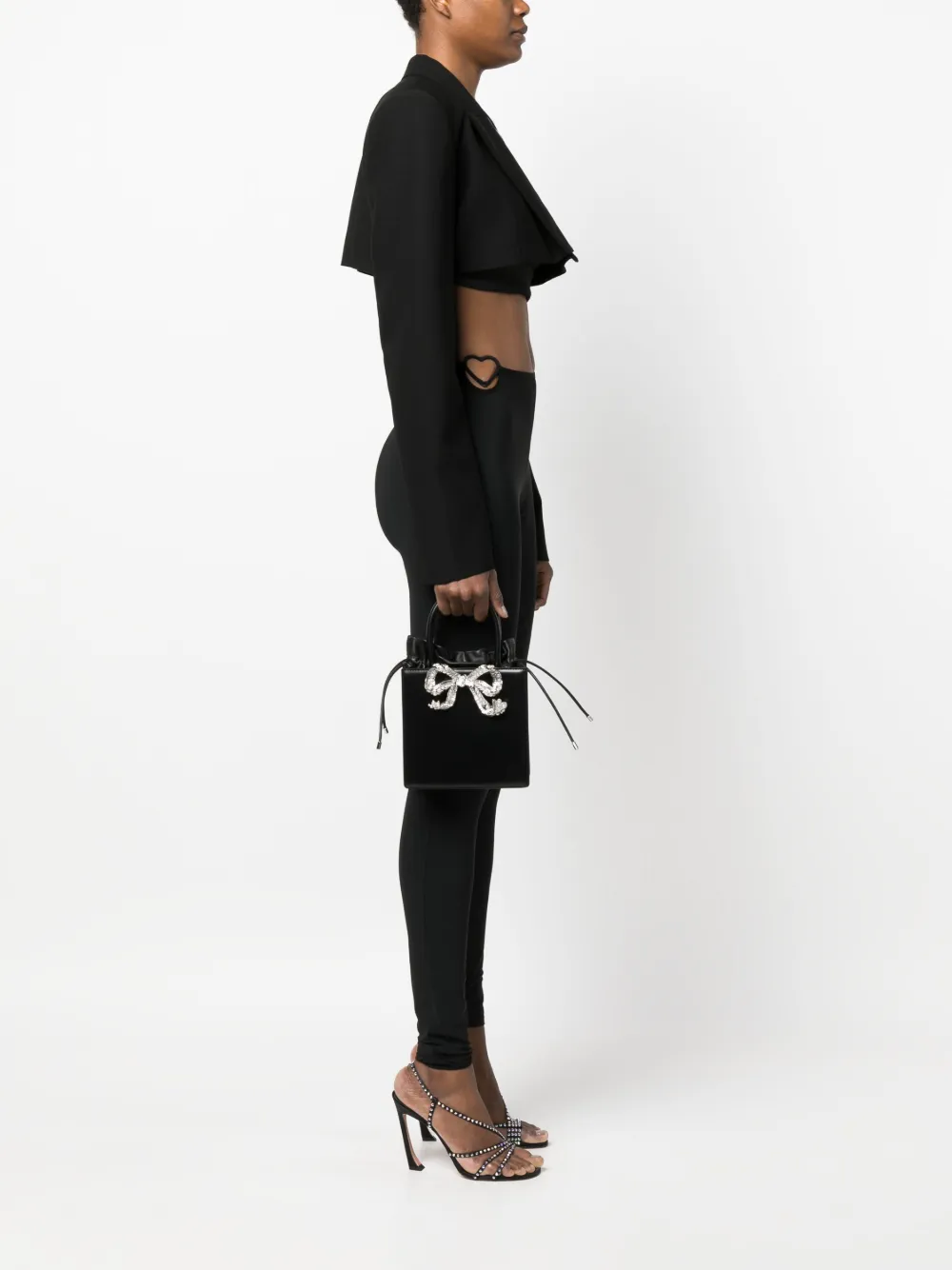Self-Portrait The Bow kleine shopper - Zwart