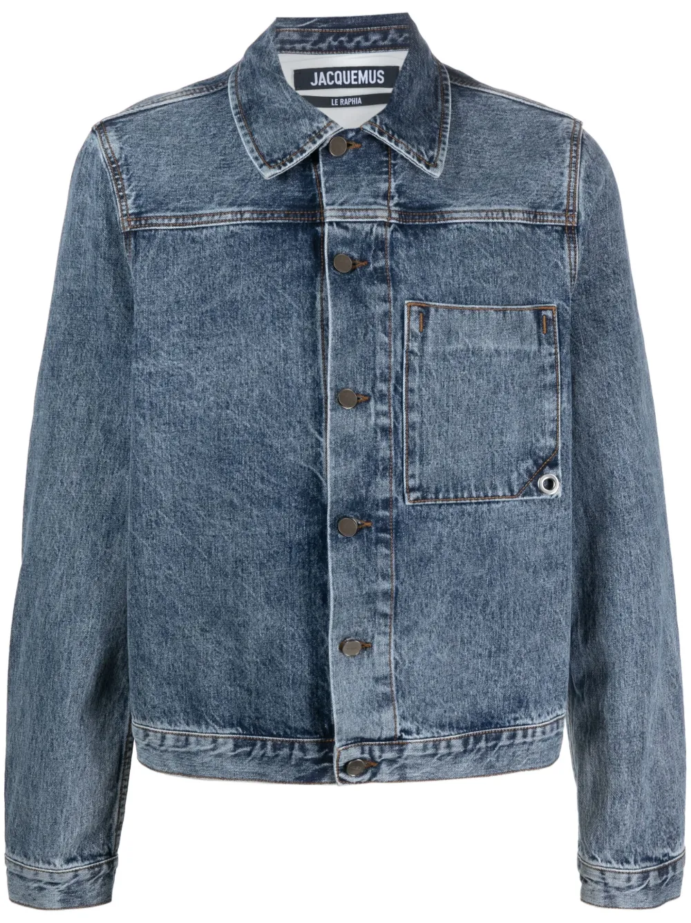Jacquemus Blue Le Raphia 'la Veste De Nîmes Jao' Denim Jacket In Blue