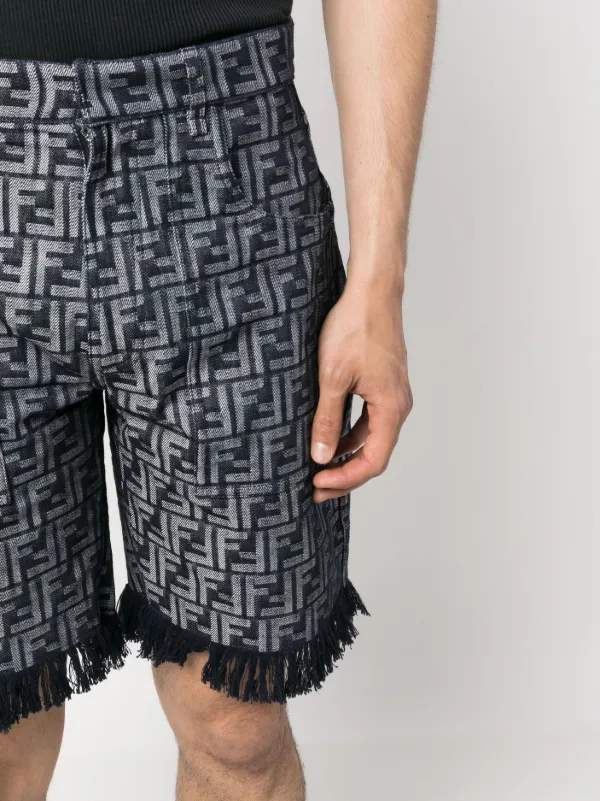【定価15万】FENDI FFバミューダショートパンツ FENDI モノグラム フリンジ バミューダショーツ | ブルー | FARFETCH JP