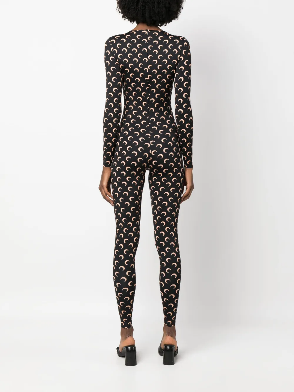 MARINE SERRE CRESCENT MOON-PRINT LONG-SLEEVED JUMPSUIT