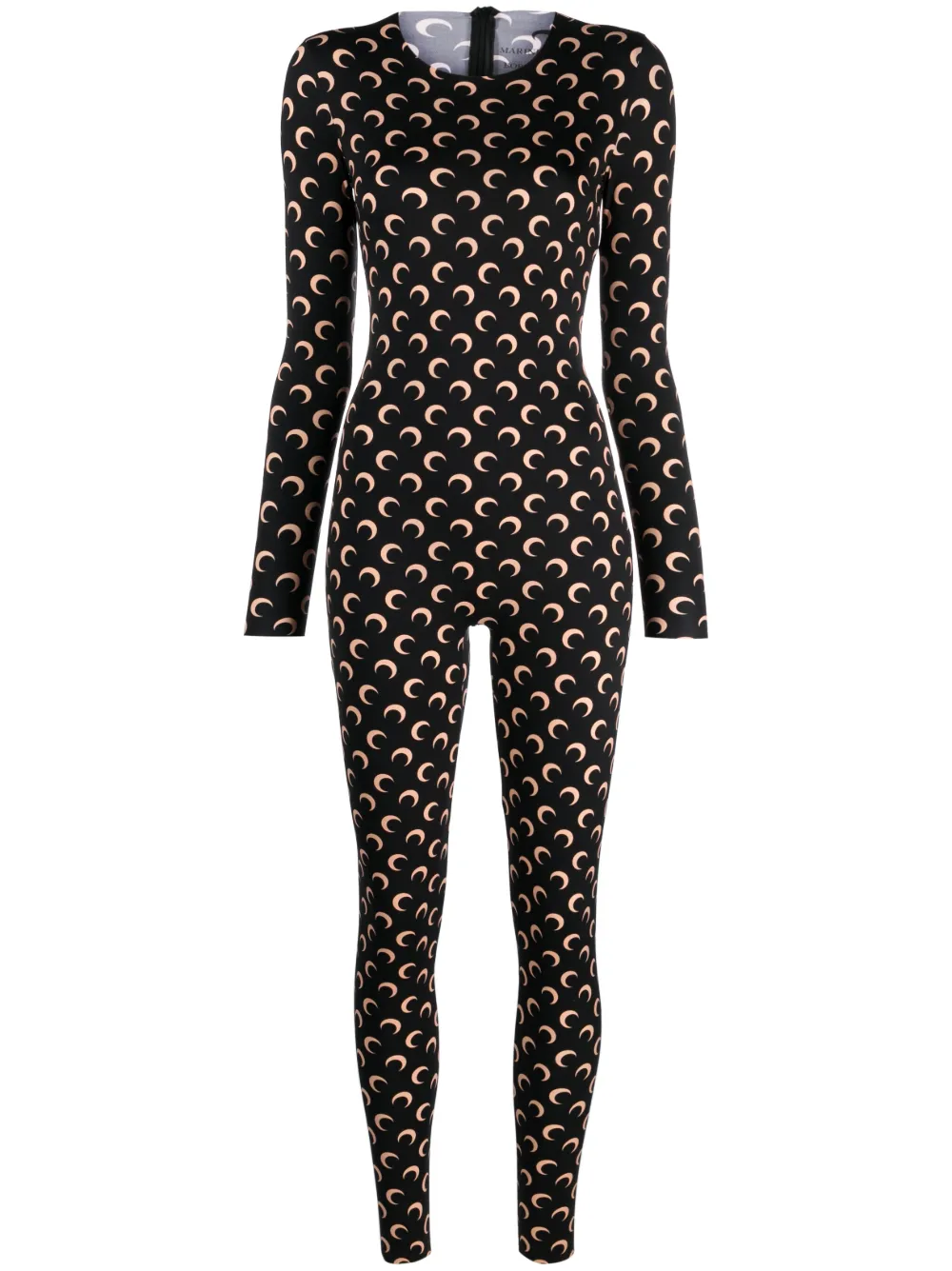 MARINE SERRE CRESCENT MOON-PRINT LONG-SLEEVED JUMPSUIT