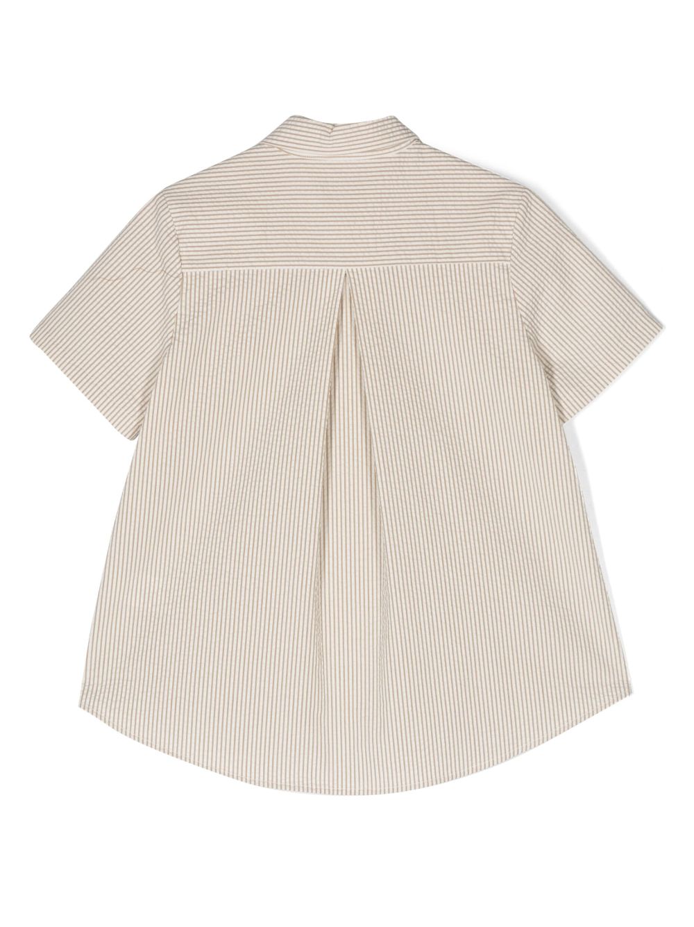 Fay Kids striped cotton shirt - Beige