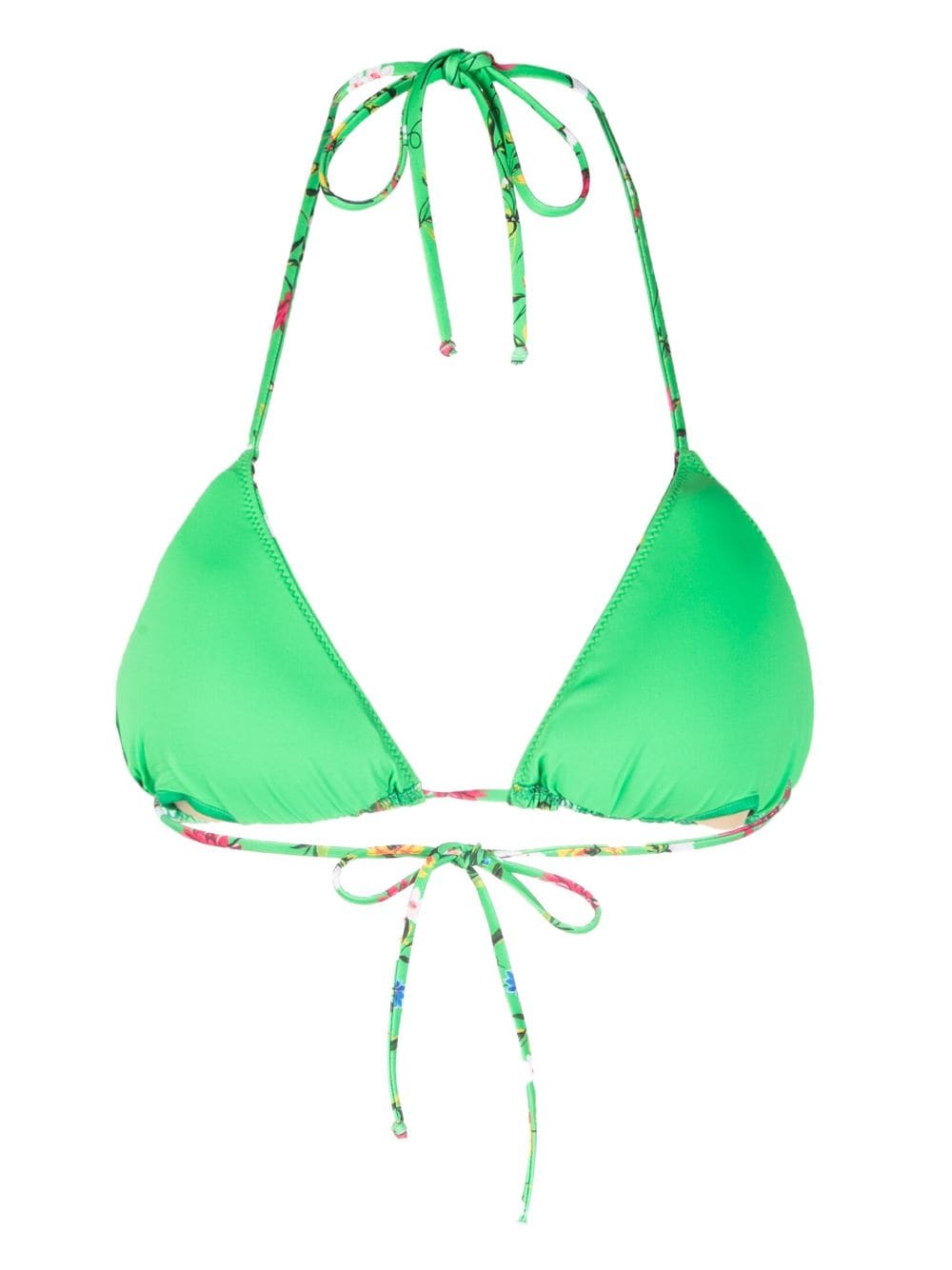 MC2 Saint Barth Leah floral-print bikini top - Groen