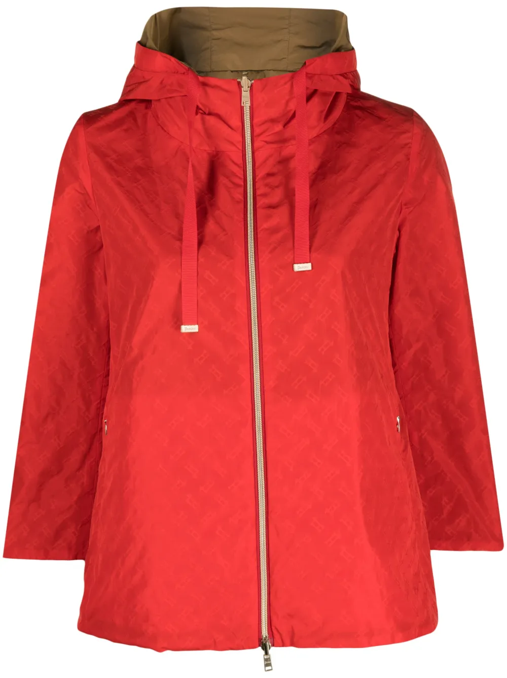 Herno Reversible Monogram-print Jacket In Rot