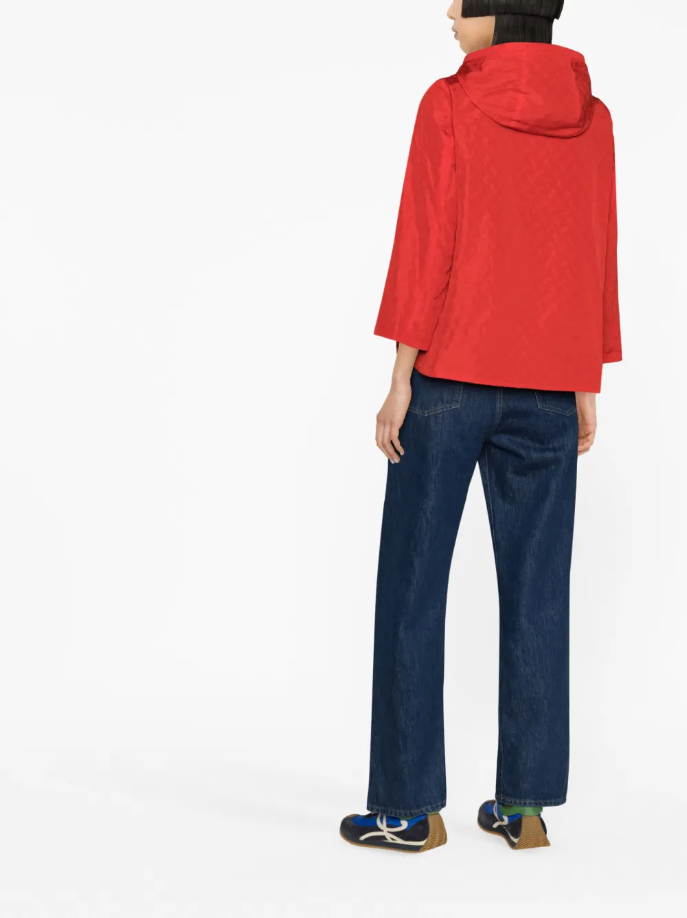 Herno Reversible Monogram-print Jacket In Rot