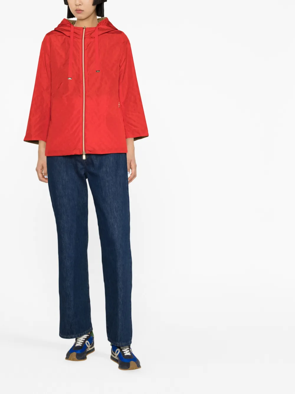 Herno Reversible Monogram-print Jacket In Rot
