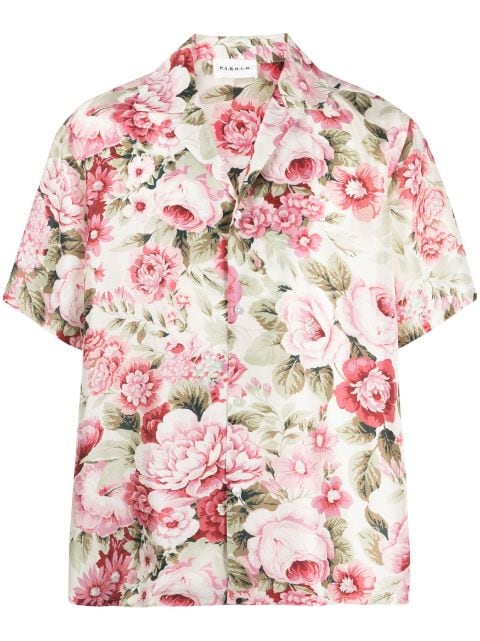 P.A.R.O.S.H. floral-print silk short-sleeve shirt