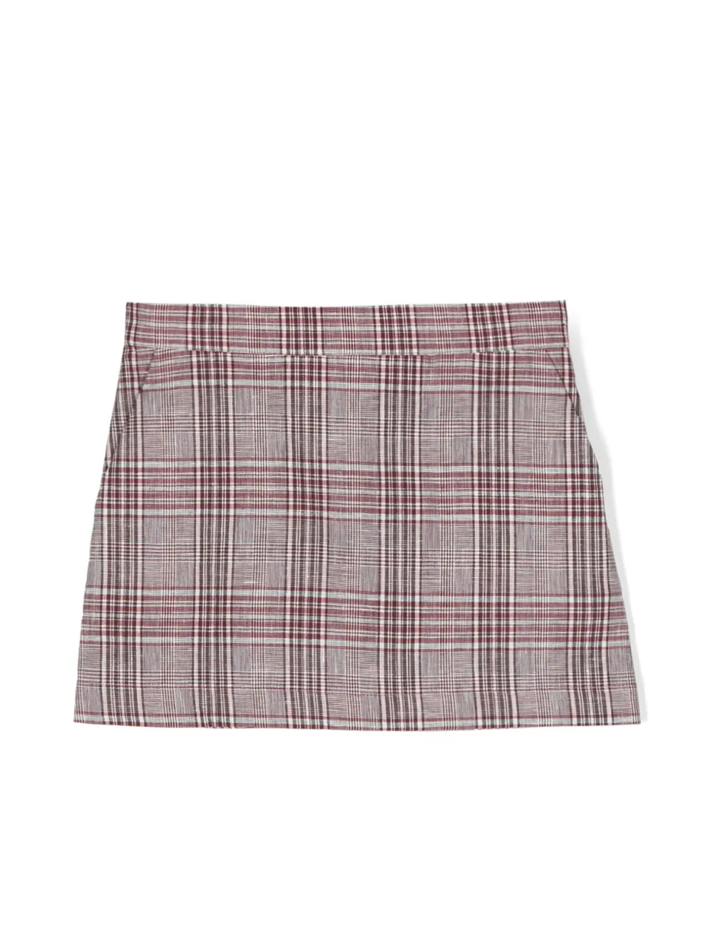 Douuod Kids' Check-pattern Side-zip Skirt In Multicolor
