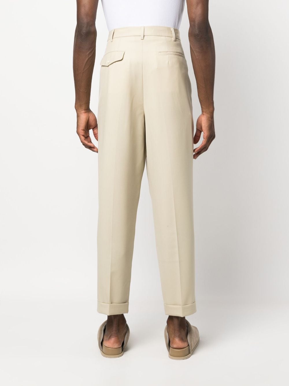 Shop Magliano Pleated Straight-leg Trousers In Neutrals
