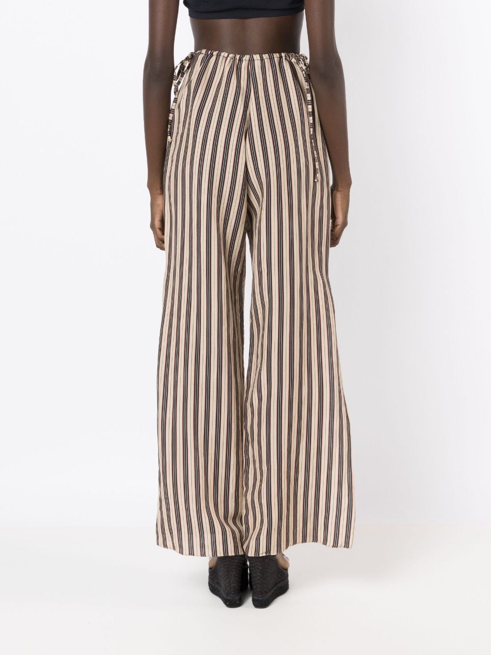 Shop Amir Slama Striped Wide-leg Trousers In Neutral