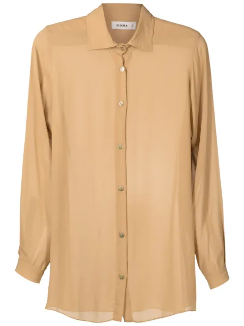 Amir Slama semi-sheer long-sleeve shirt