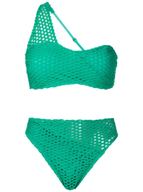 Amir Slama Einschultriger High-Waist-Bikini