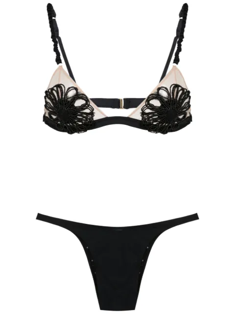 Amir Slama floral-appliqué bikini