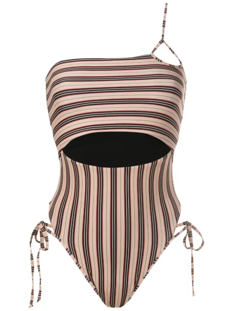 Amir Slama cut-out detail one-shoulder swimsuit